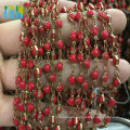 Heart Shape Acrylic Beads Chain Metal Wire Rosary Beads Chain